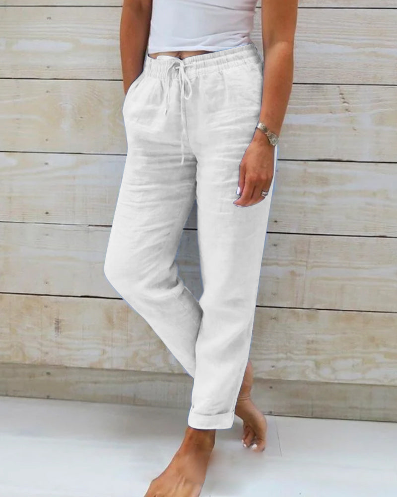 Blush & Bay™ | Linen-Blend Relaxed Pants