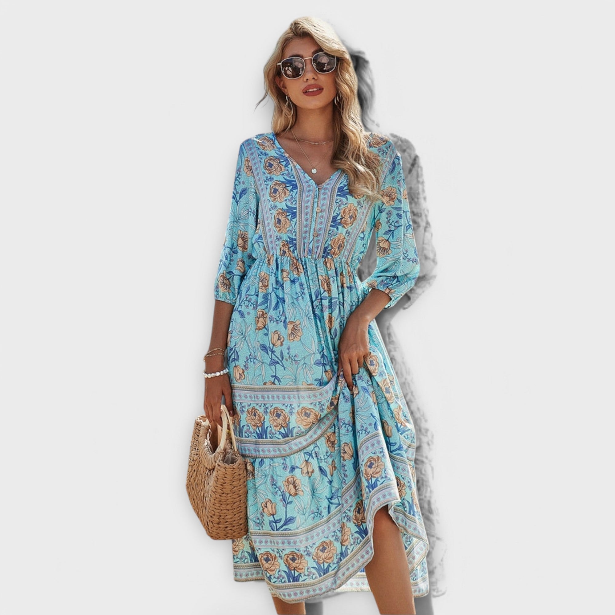 Blush & Bay™ | Elegant Dress with Floral Print