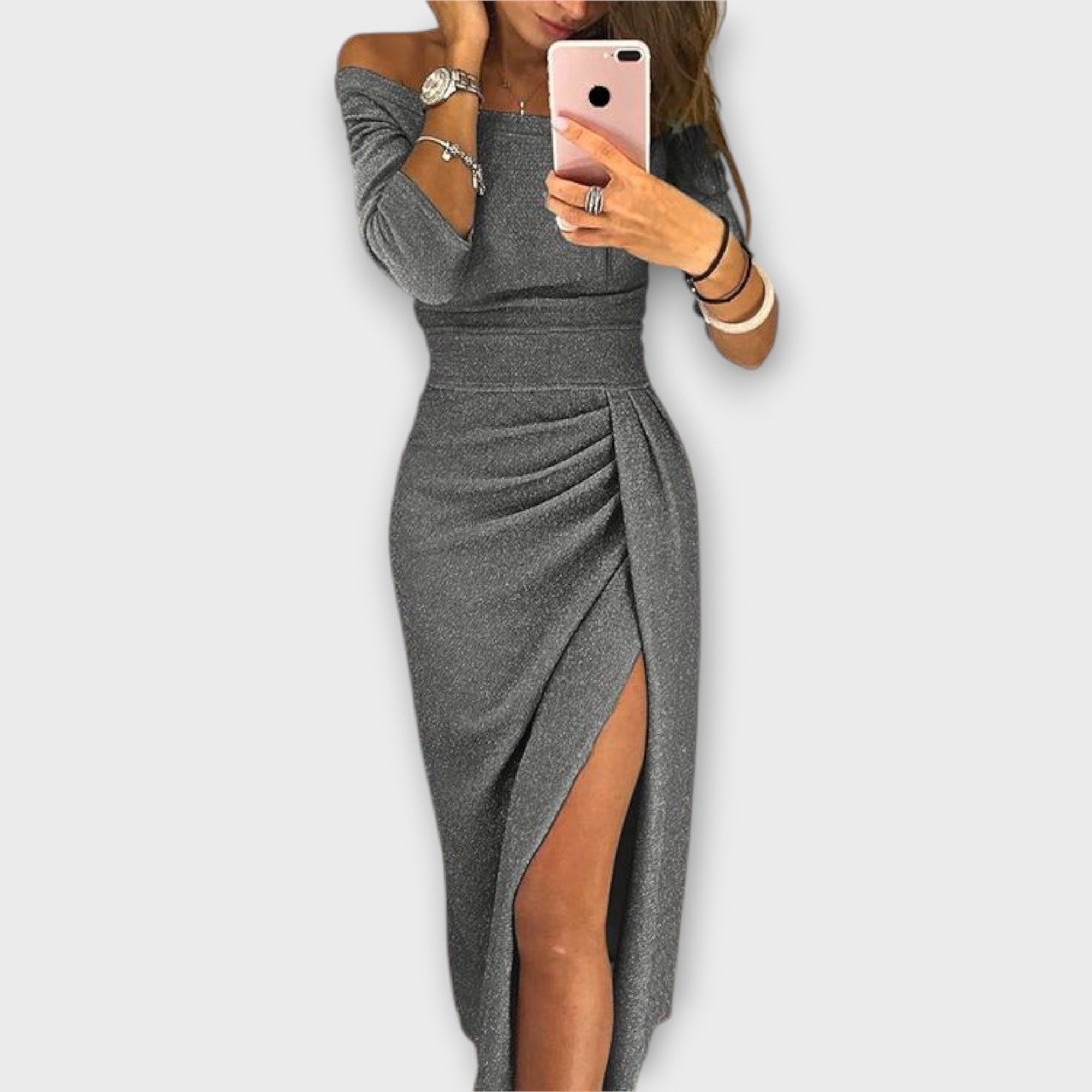 Blush & Bay™ | Elegant Off-Shoulder Dress