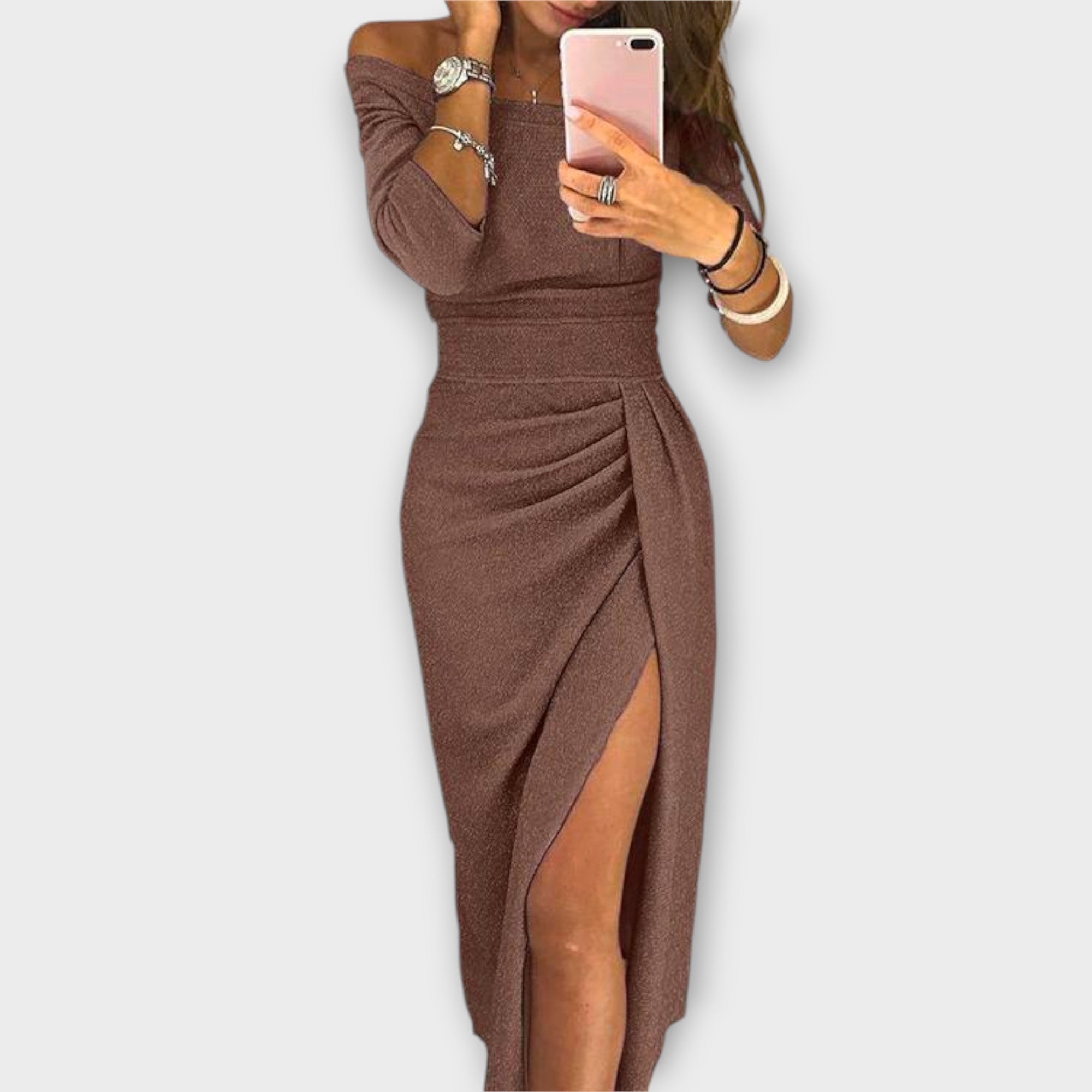 Blush & Bay™ | Elegant Off-Shoulder Dress