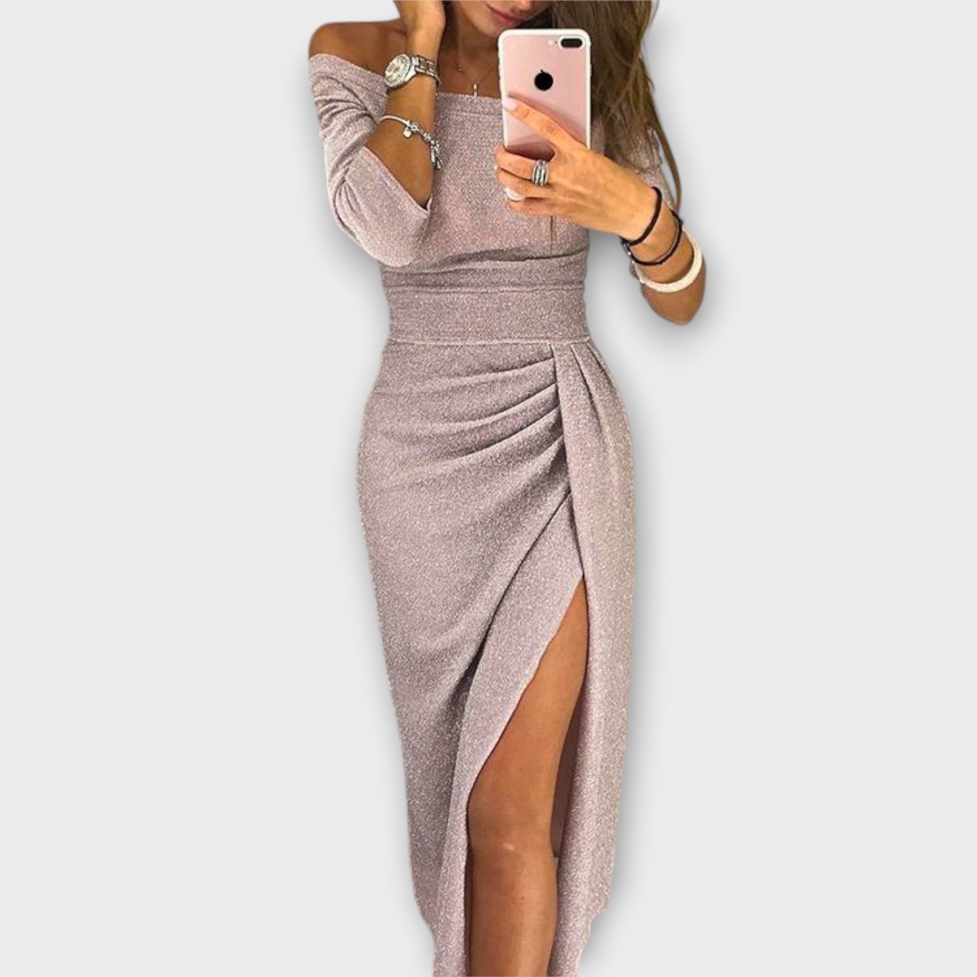 Blush & Bay™ | Elegant Off-Shoulder Dress