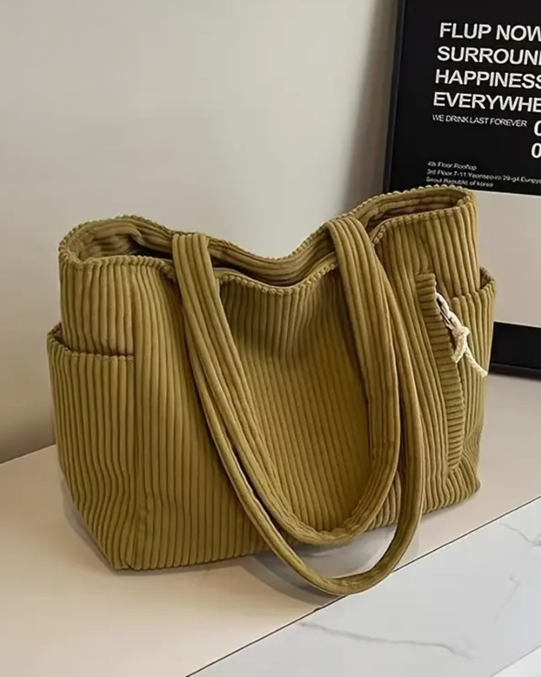 Tilda™ | Ribbed Tote Bag with Cord Detail