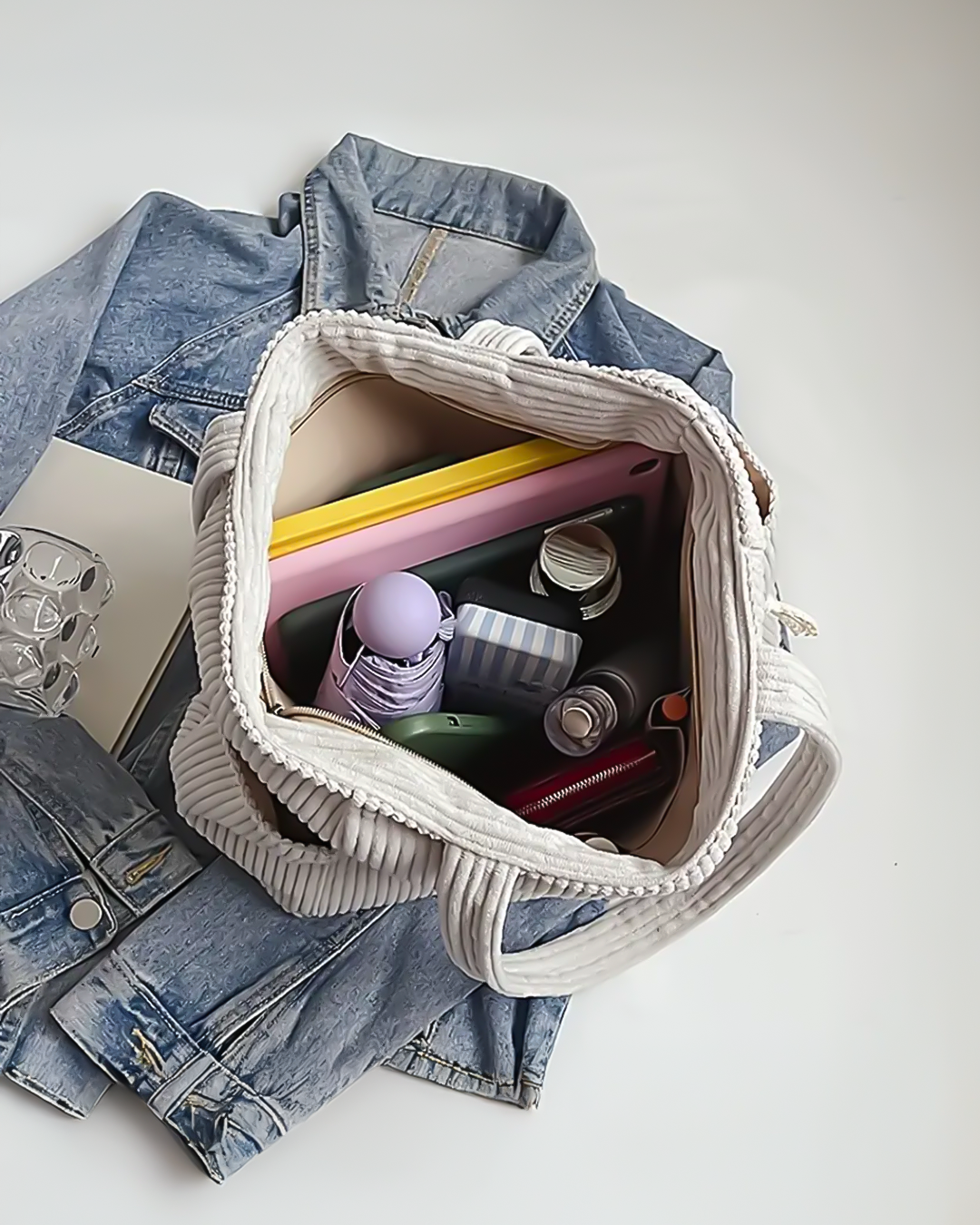 Tilda™ | Ribbed Tote Bag with Cord Detail