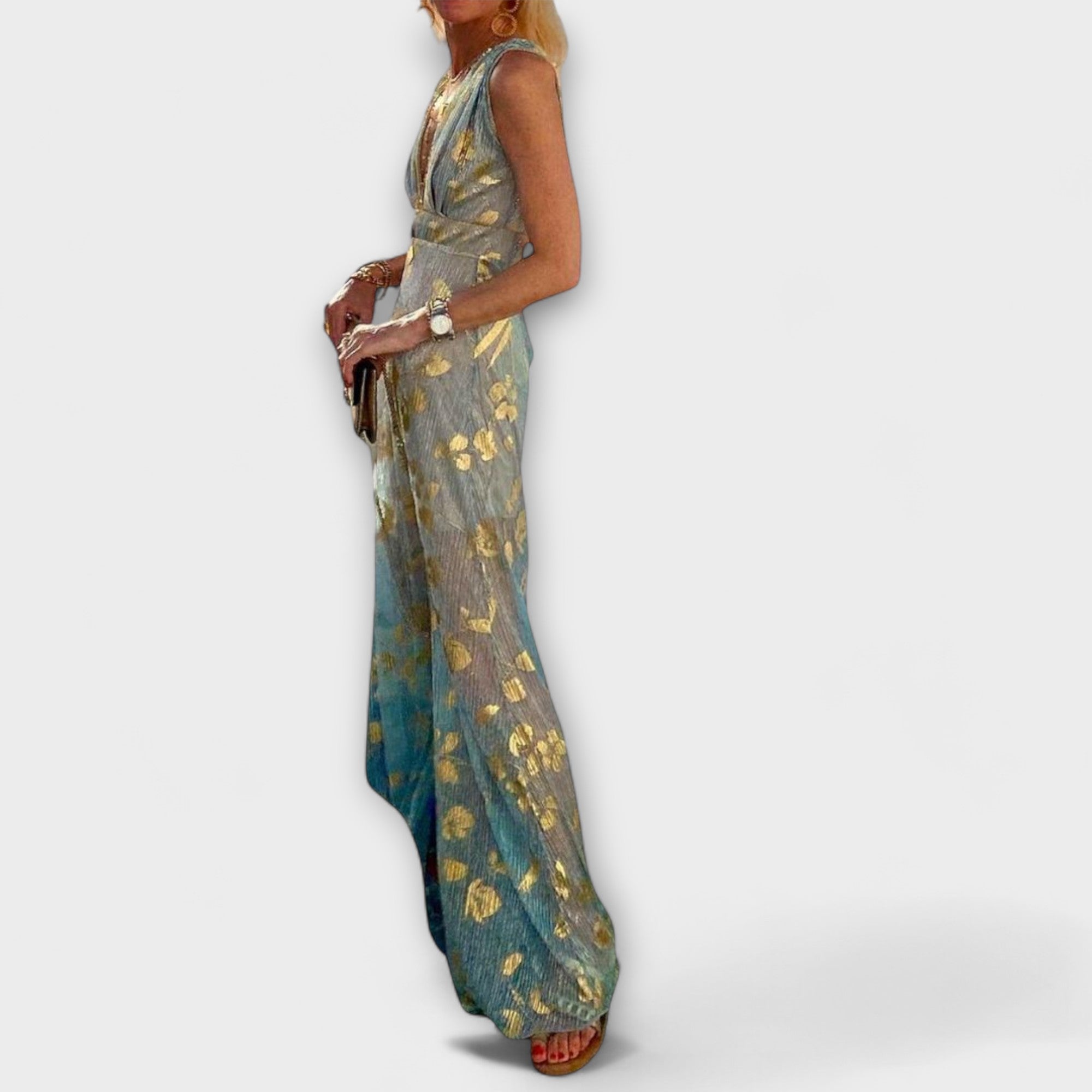 Blush & Bay™ | Robe fluide à col en V et détails pailletés