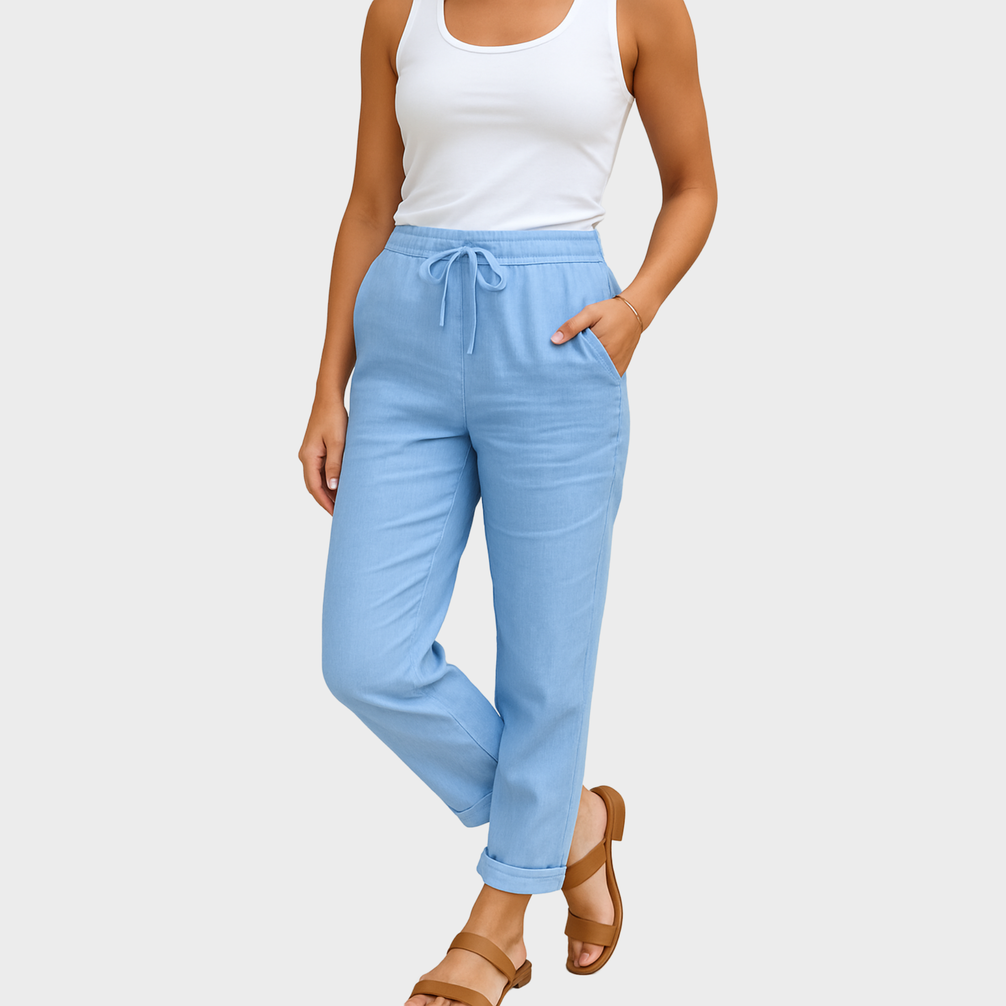 Blush & Bay™ | Linen-Blend Relaxed Pants