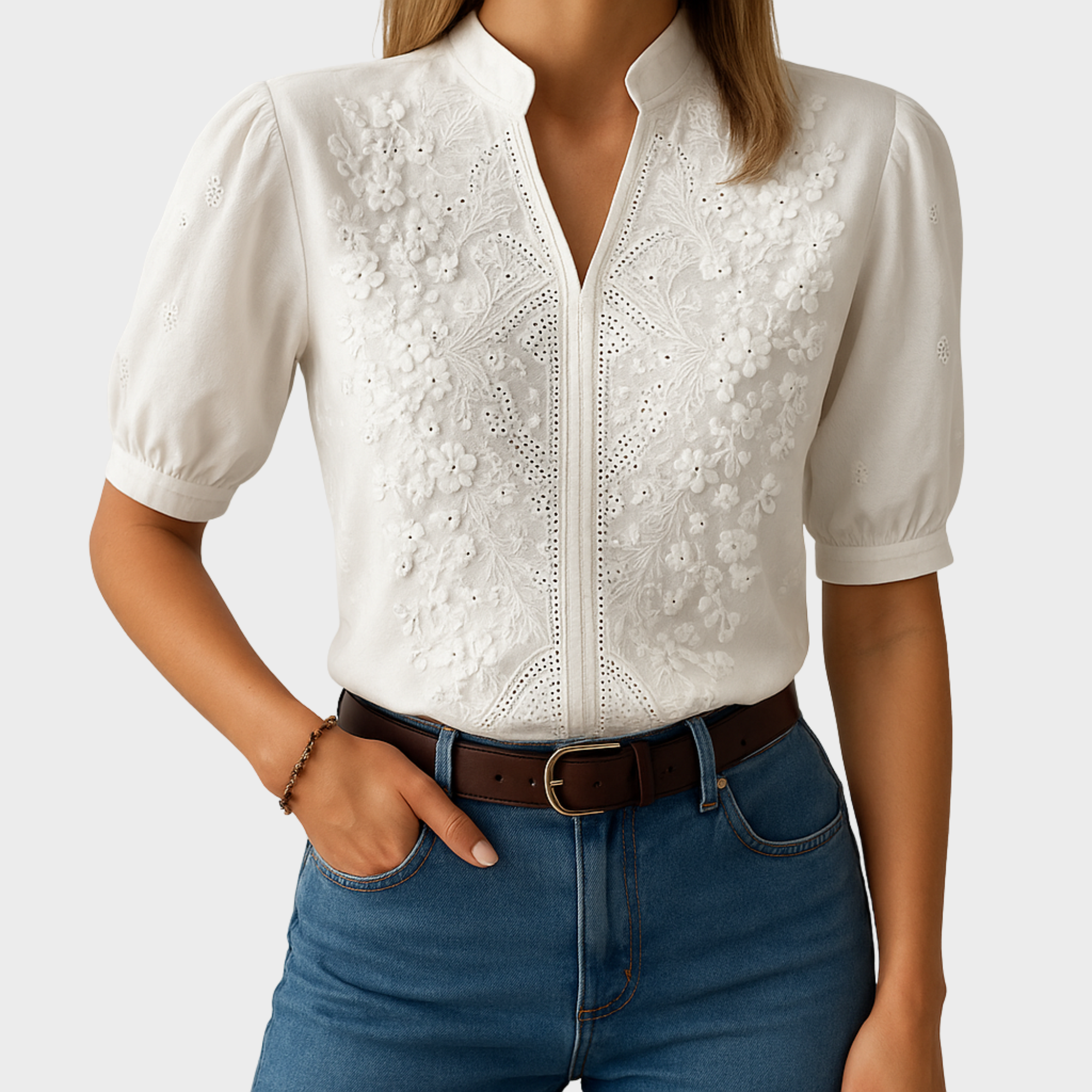 Blush & Bay™ | Chic Embroidered Blouse