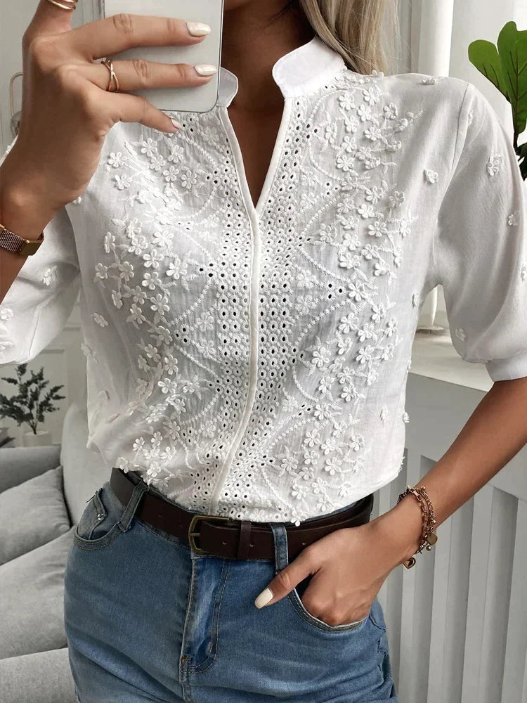 Blush & Bay™ | Chic Embroidered Blouse