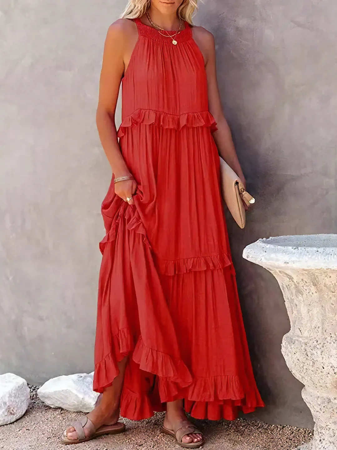 Blush & Bay™ | Flow & Flutter Maxi Dress