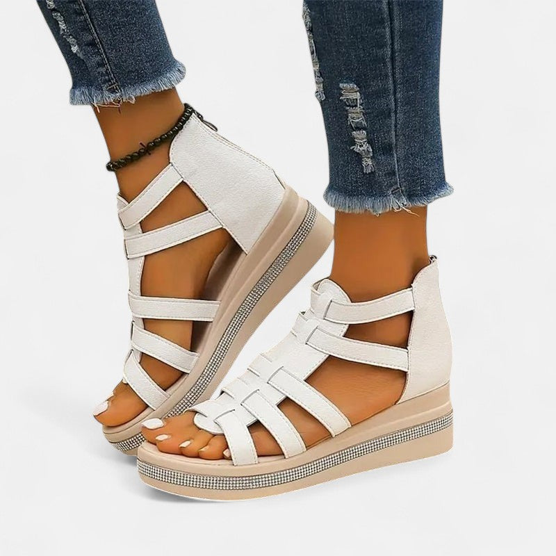 Blush & Bay™ | Rhinestone Wedge Sandals