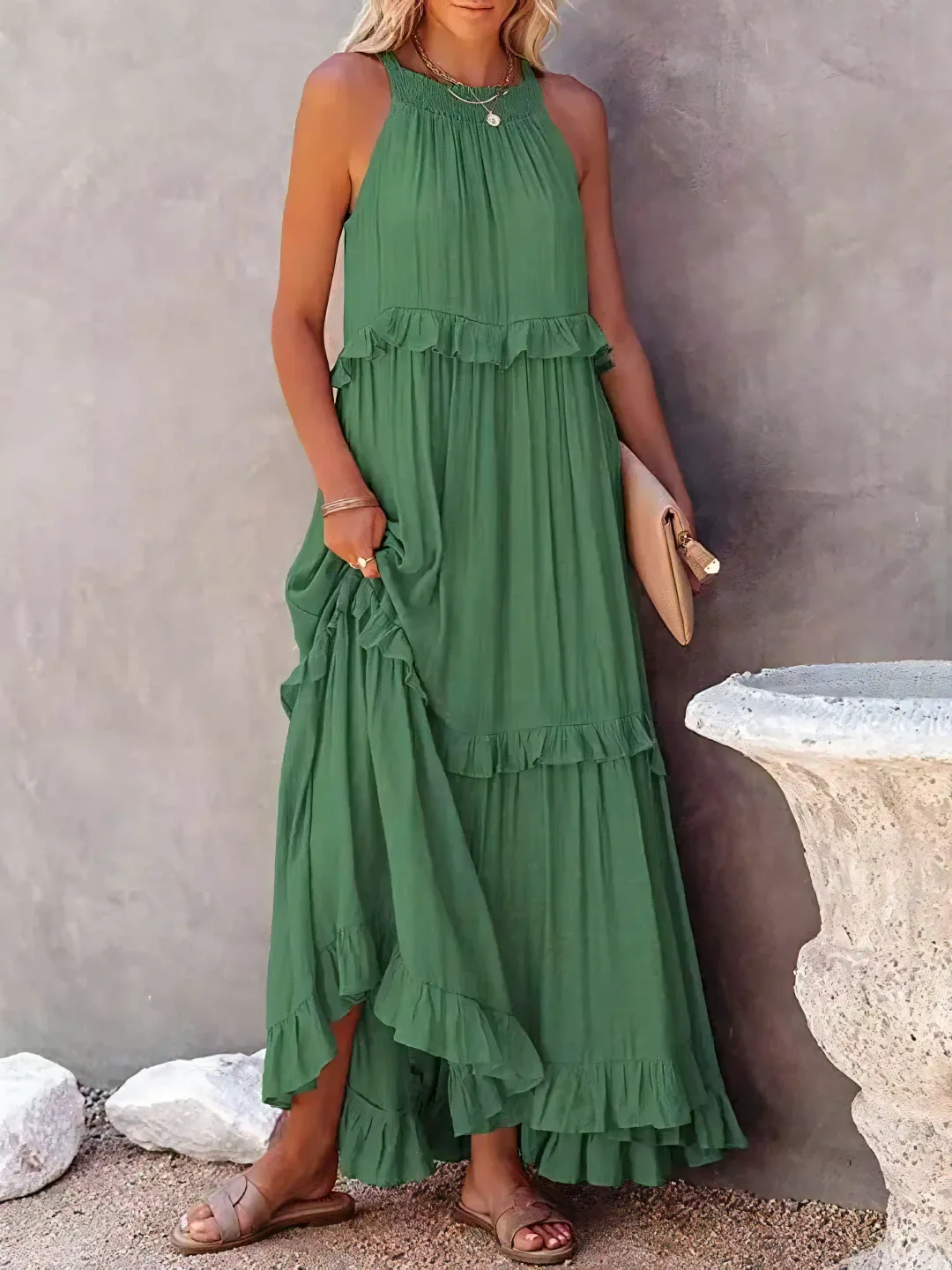 Blush & Bay™ | Flow & Flutter Maxi Dress