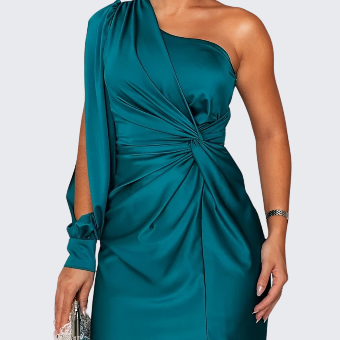 Blush & Bay™ | One-Shoulder Satin Evening Dress