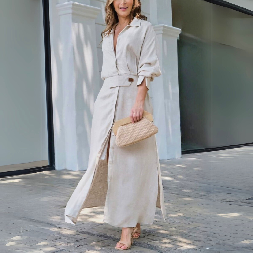 Blush & Bay™ | Elegant Belted Maxi Dress