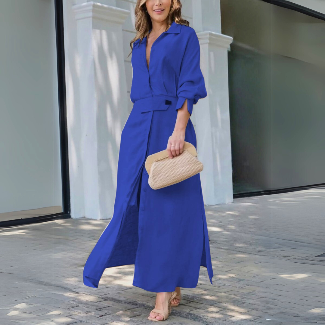 Blush &amp; Bay™ | Robe longue élégante avec ceinture