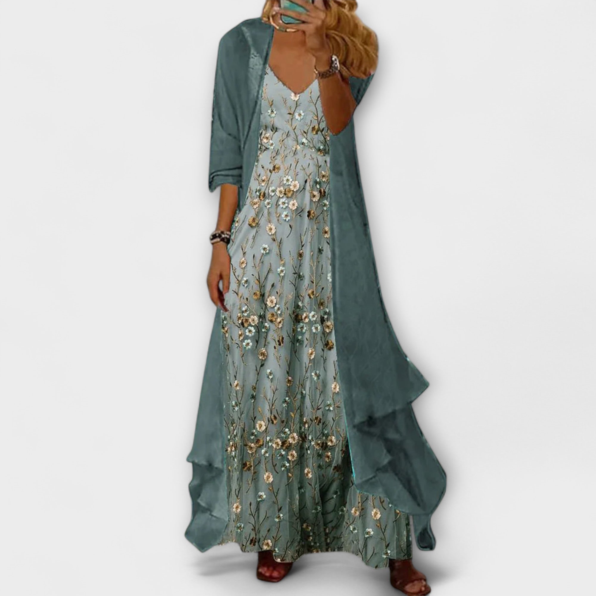 Blush & Bay™ | Maxi Dress with Jacket (2-Piece Set)