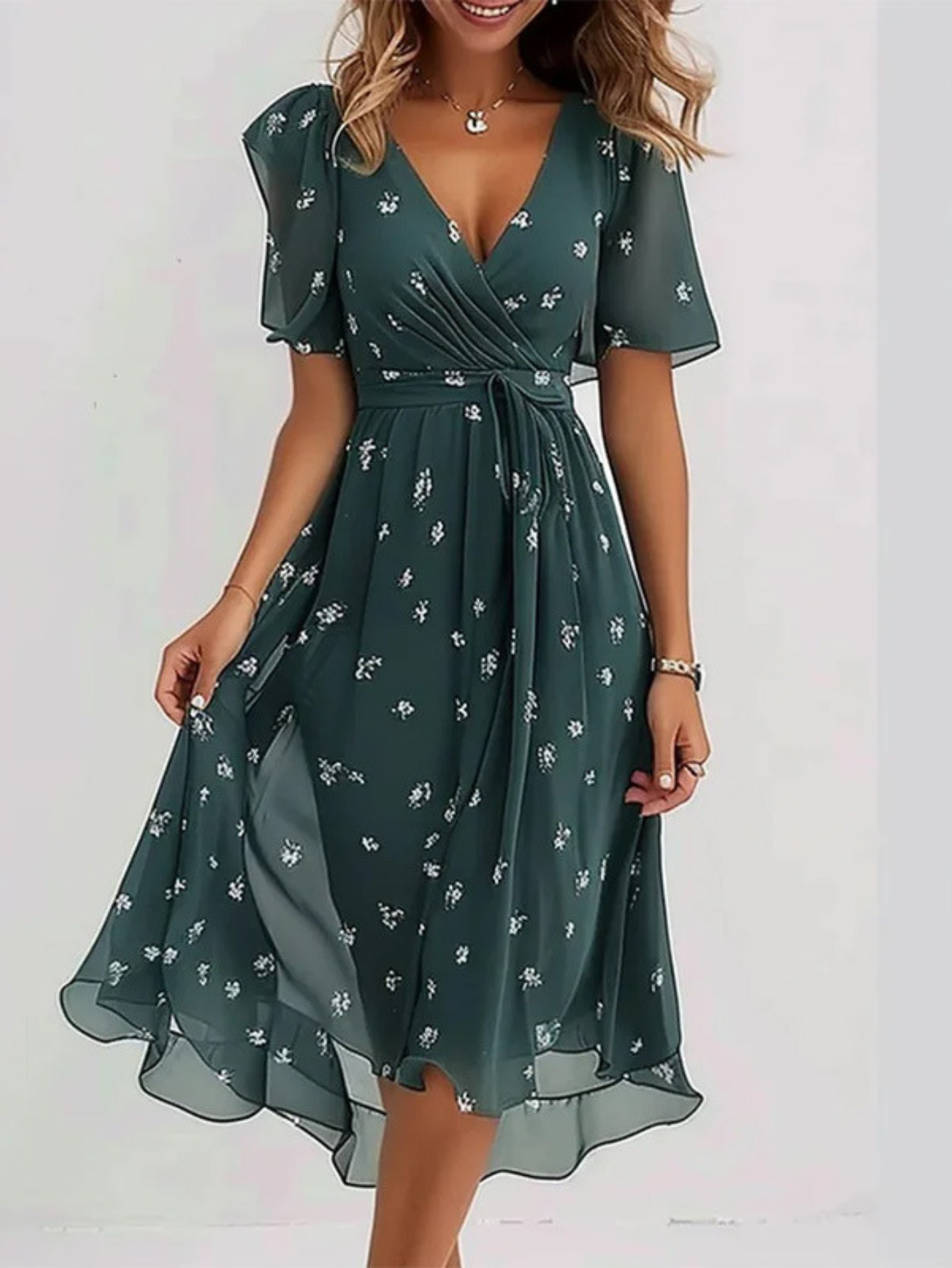 Blush & Bay™ | Vibrant Boho Midi Dress
