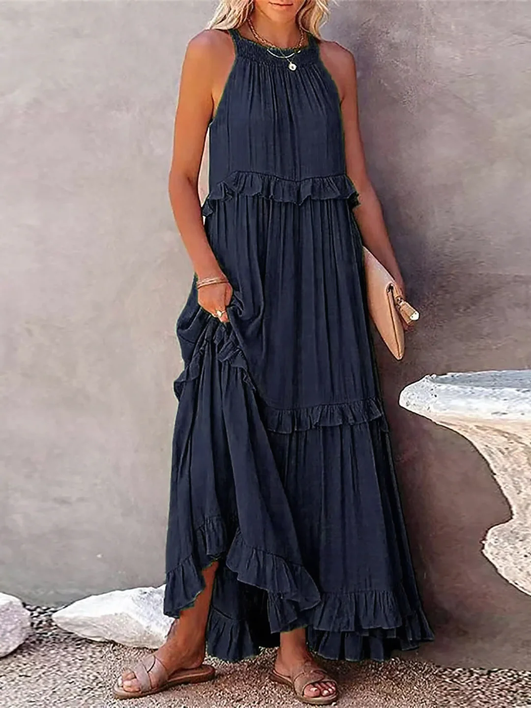 Blush & Bay™ | Flow & Flutter Maxi Dress