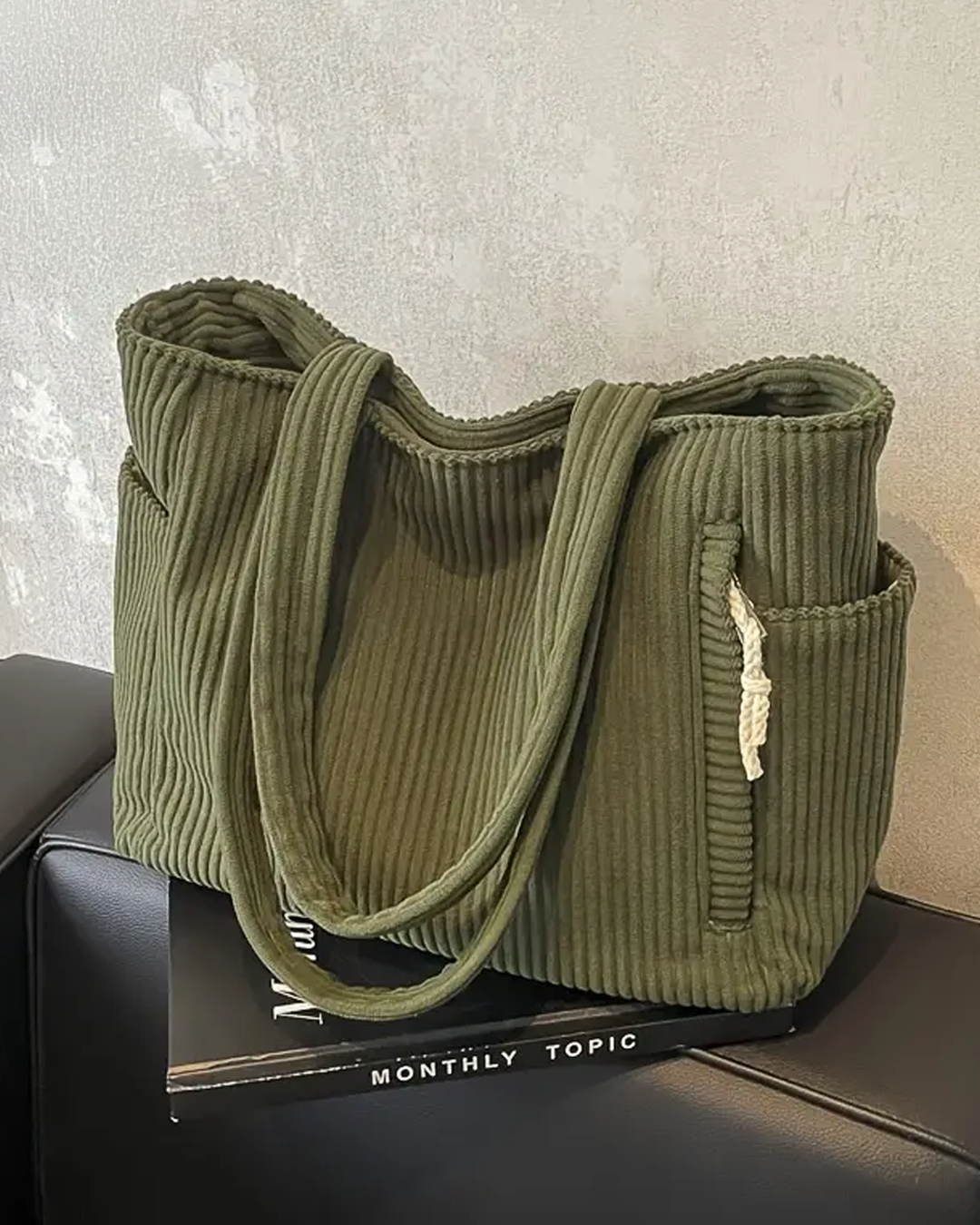 Tilda™ | Ribbed Tote Bag with Cord Detail