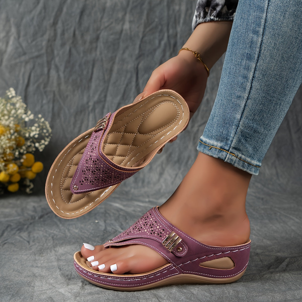 Juliette™ | Chic Orthopaedic Wedge Sandals with Arch Support