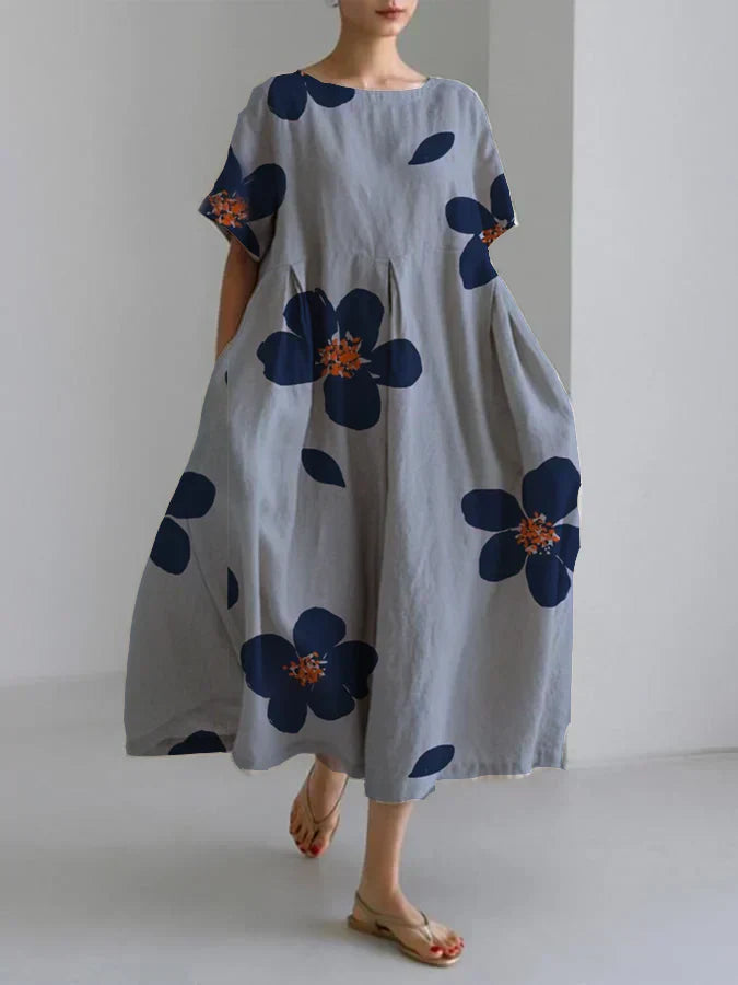 RAFFAELLA | Long floral dress with a relaxed fit and elegant details for chic days out