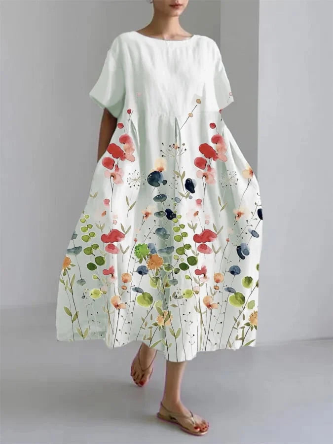 LILIANA | Casual maxi dress with freedom of movement and floral style for summer days