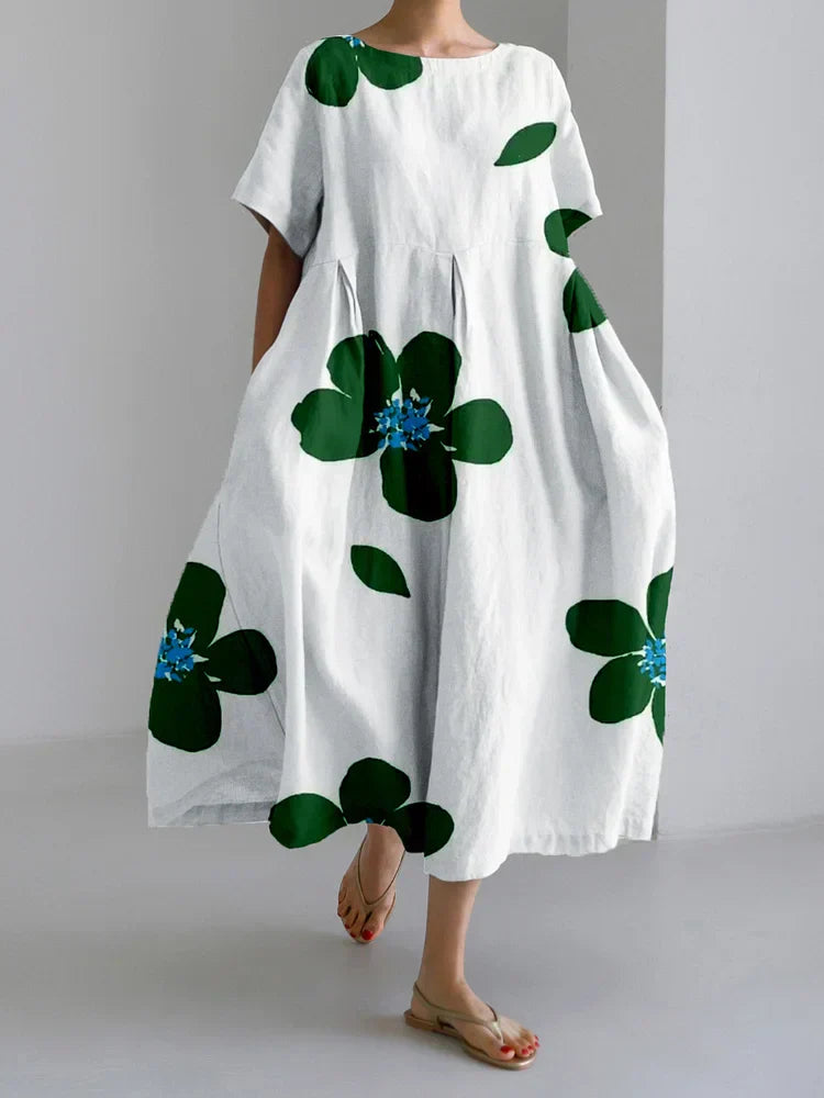 CATERINA | Long summer dress with bright flowers and soft comfort for sunny days
