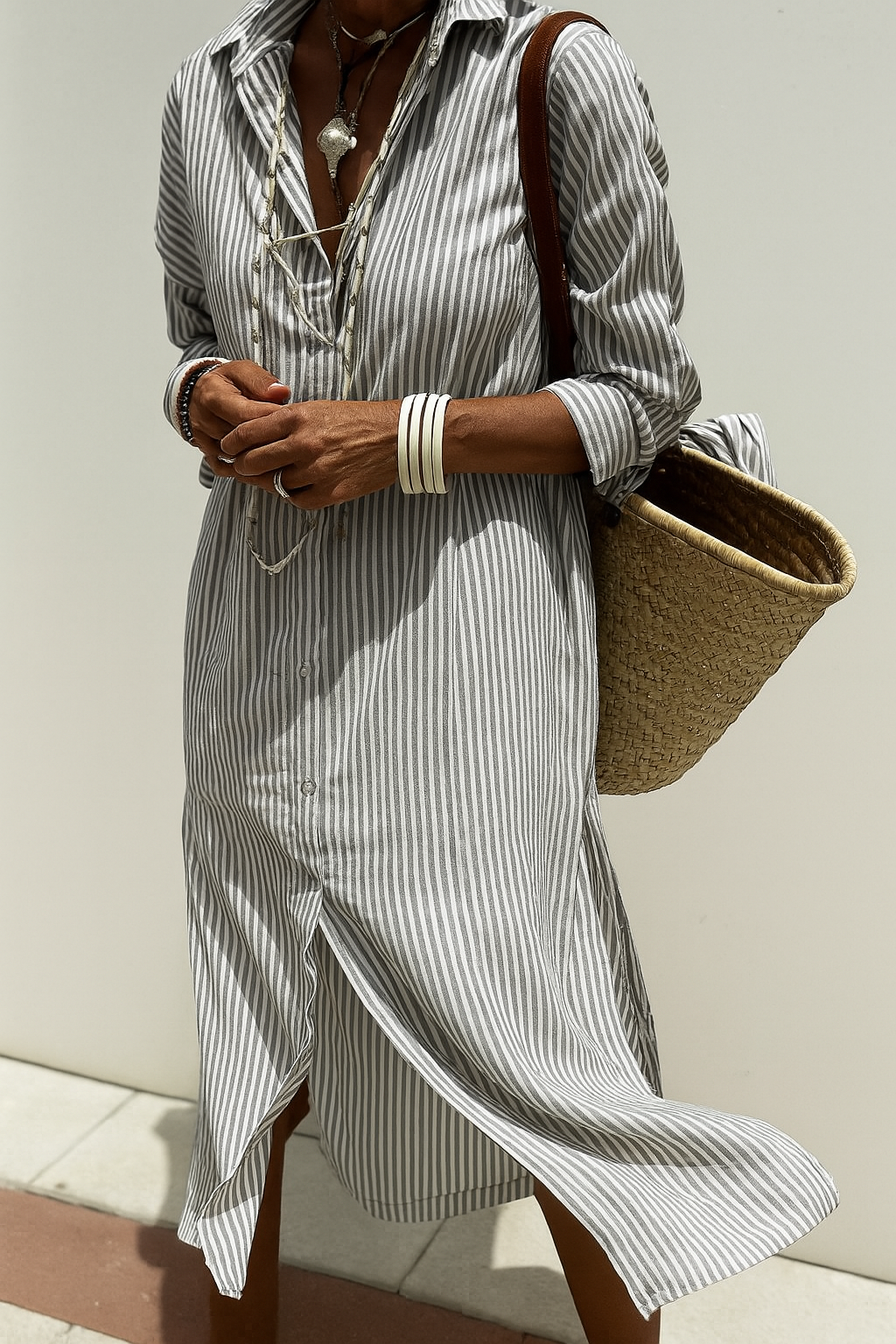 Delphine™ | Light Elegant Striped Dress