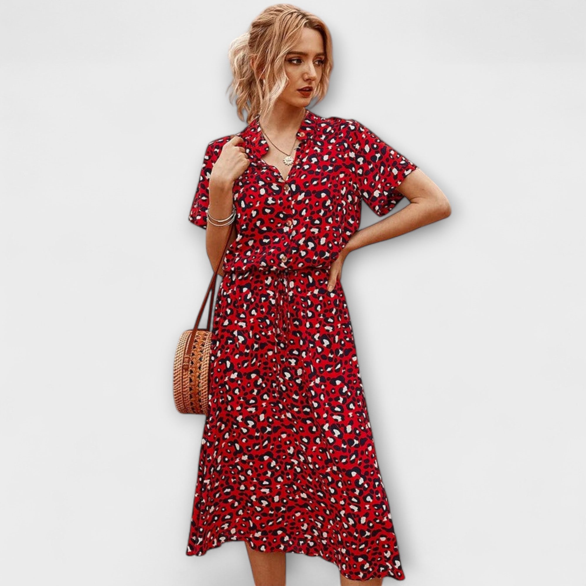 Blush & Bay™ |  Midi Dress with Elegant Fit