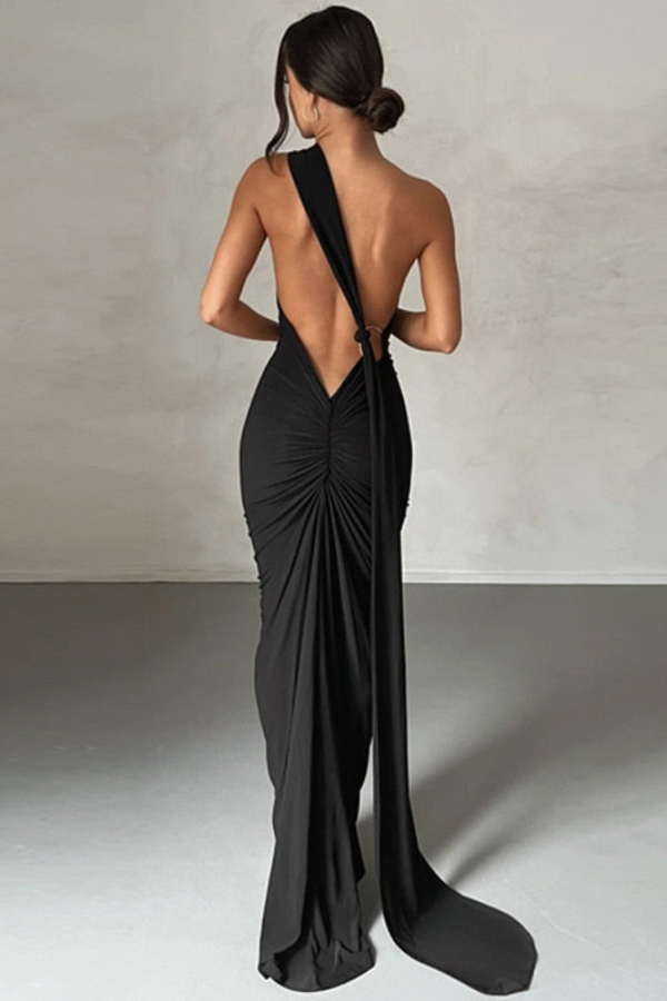 Blush & Bay™ | Oblique Shoulder Maxi Dress