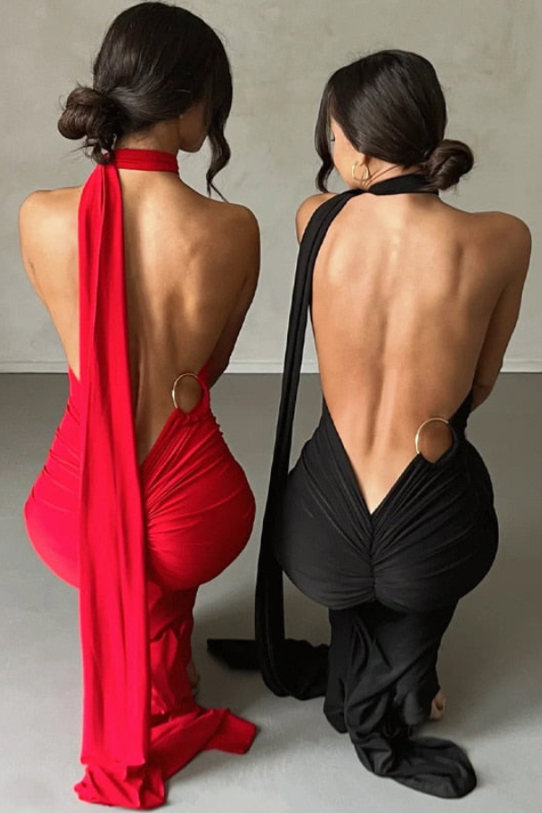 Blush & Bay™ | Oblique Shoulder Maxi Dress