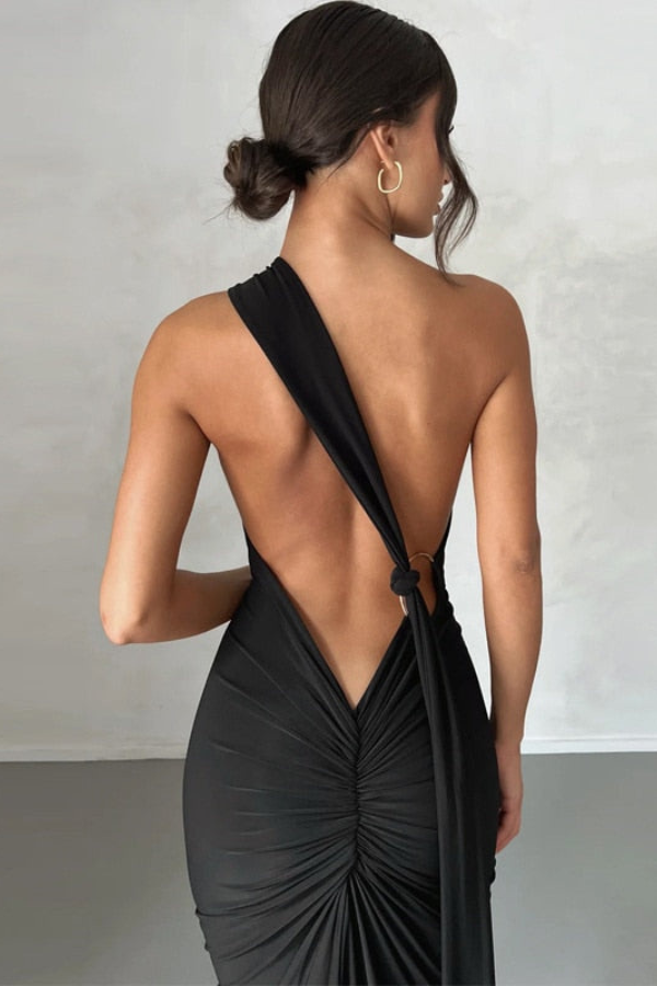 Blush & Bay™ | Oblique Shoulder Maxi Dress
