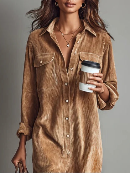 Beatris™ | Corduroy Midi Dress