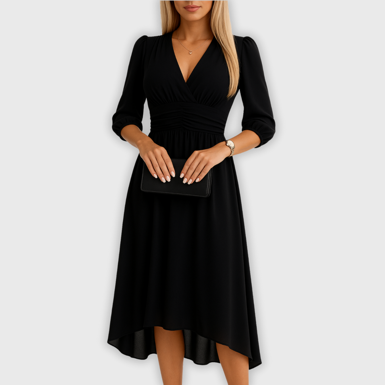 Blush & Bay™ | Chiffon V-Neck Dress