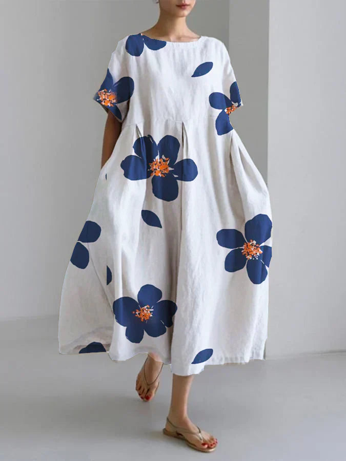 CATERINA | Long summer dress with bright flowers and soft comfort for sunny days