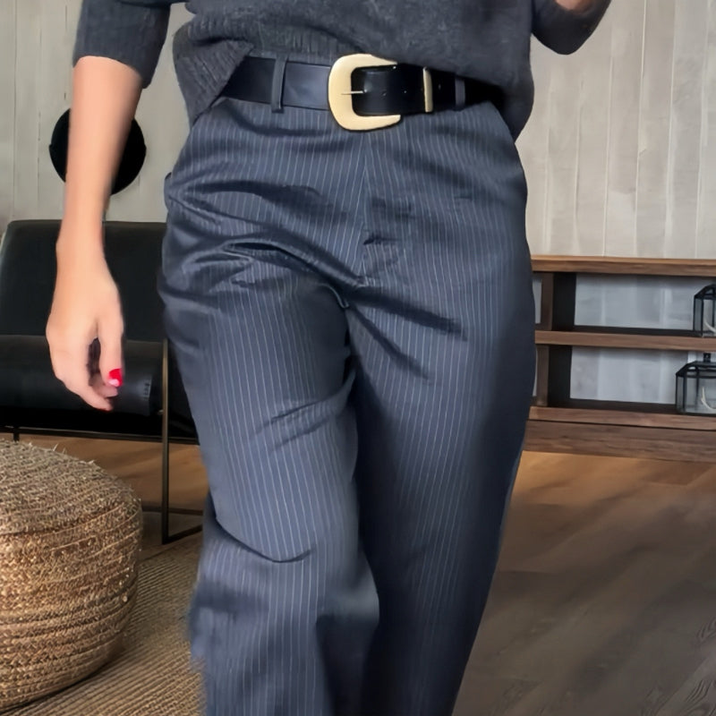 Blush & Bay™ | Tailored Comfort Pinstripe Pants