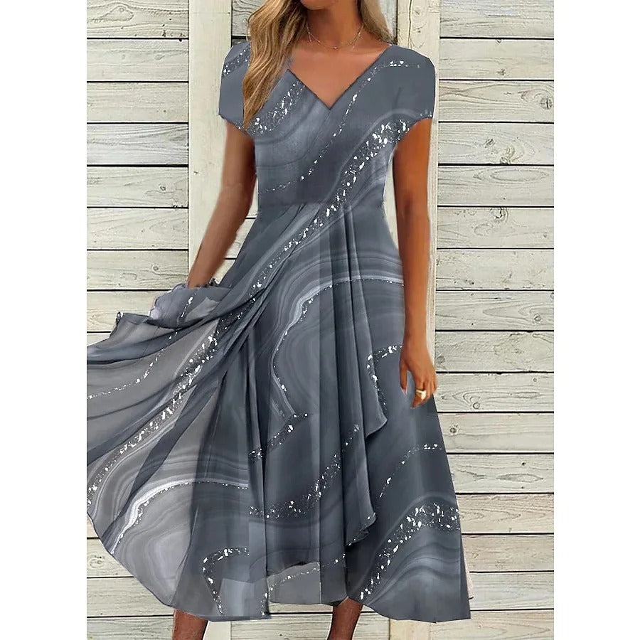 Blush & Bay™ | Flowing V-Neck Midi Dress