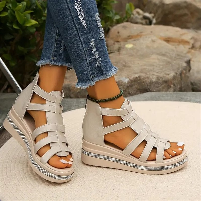 Blush & Bay™ | Rhinestone Wedge Sandals