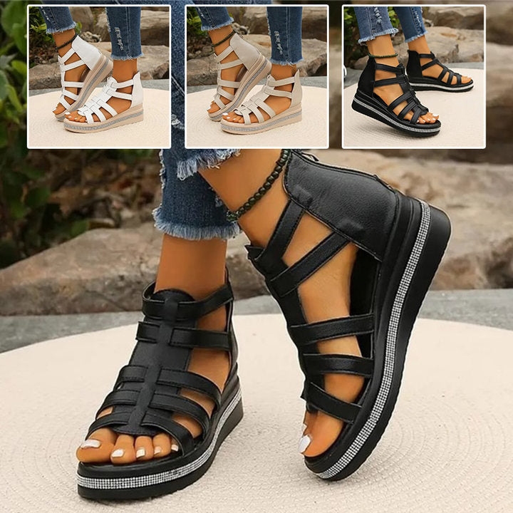 Blush & Bay™ | Rhinestone Wedge Sandals