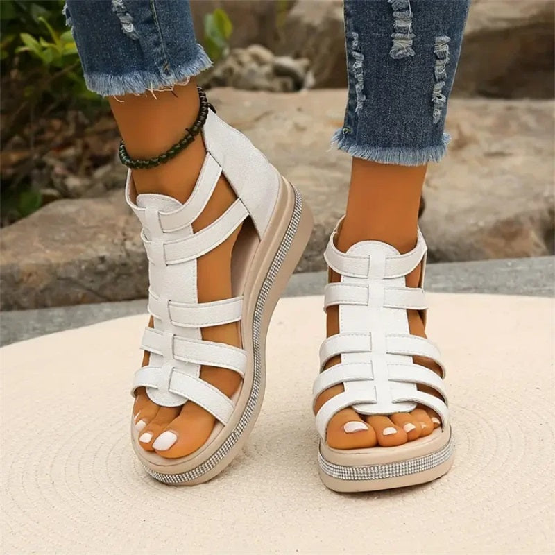 Blush & Bay™ | Rhinestone Wedge Sandals