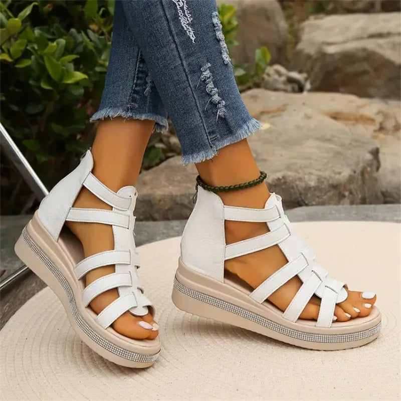 Blush & Bay™ | Rhinestone Wedge Sandals
