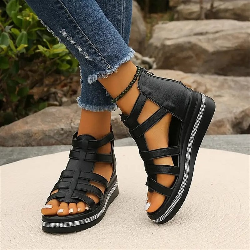 Blush & Bay™ | Rhinestone Wedge Sandals