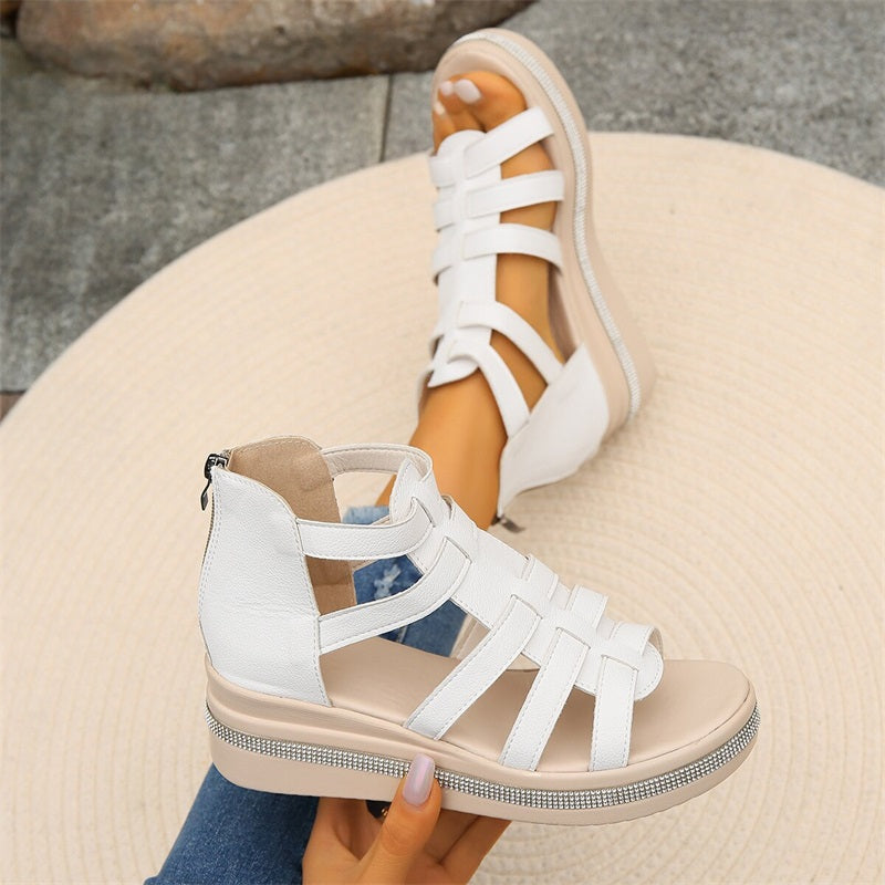 Blush & Bay™ | Rhinestone Wedge Sandals